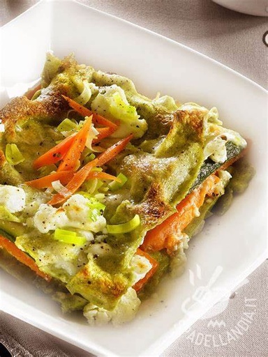 [30015] Lasagne verdi con verdure e taleggio da cuocere